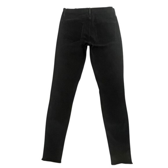FRAME DENIM Le Skinny de Jeanne Distressed Skinny Jeans in Empire Black, Size 26 - Picture 3 of 12
